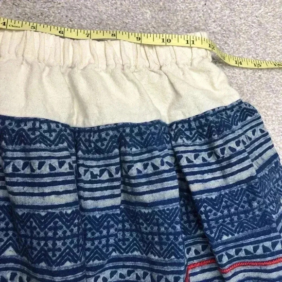 Lucky Brand Skirt Ethnic Embroidered Peasant Elastic Waist Pull On Cotton - Picture 2 of 9